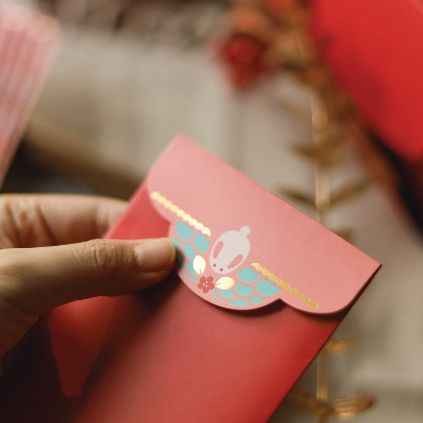 【利是封】🐇 兔年限定 ll 謹賀新年|磨砂金磁磚系列|長款