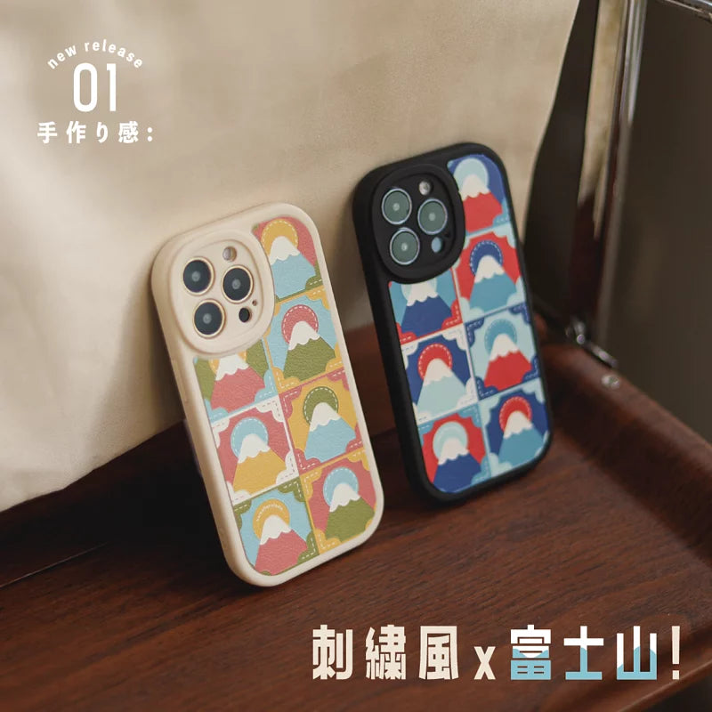 【手機殻】𝗣𝗔𝗦𝗧𝗘𝗟|🪡 刺繡風 X 富士山 🗻