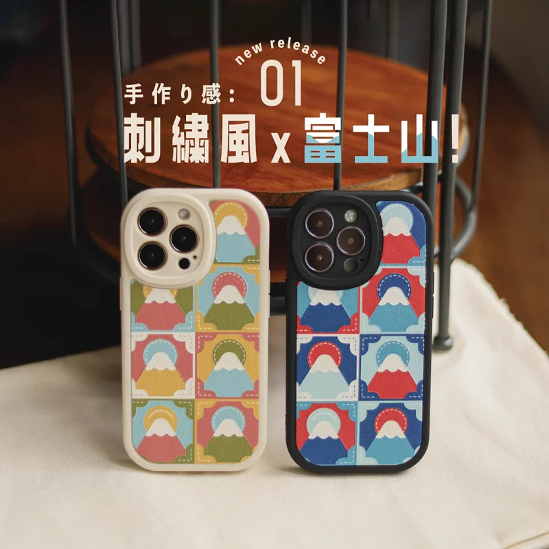 【手機殻】𝗣𝗔𝗦𝗧𝗘𝗟|🪡 刺繡風 X 富士山 🗻