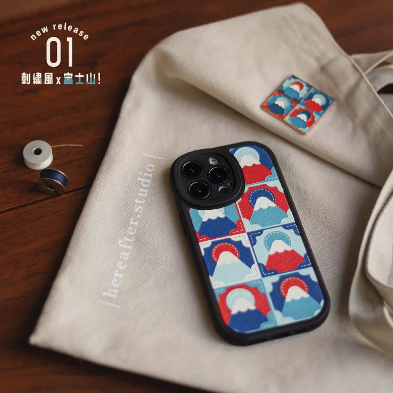 【手機殻】𝗕𝗥𝗜𝗚𝗛𝗧|🪡 刺繡風 X 富士山 🗻