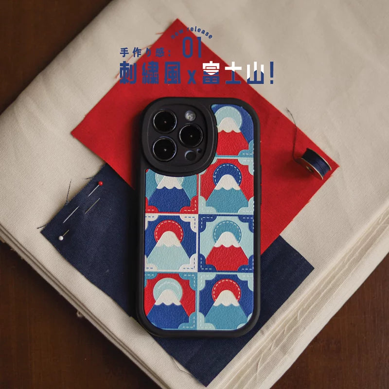 【手機殻】𝗕𝗥𝗜𝗚𝗛𝗧|🪡 刺繡風 X 富士山 🗻