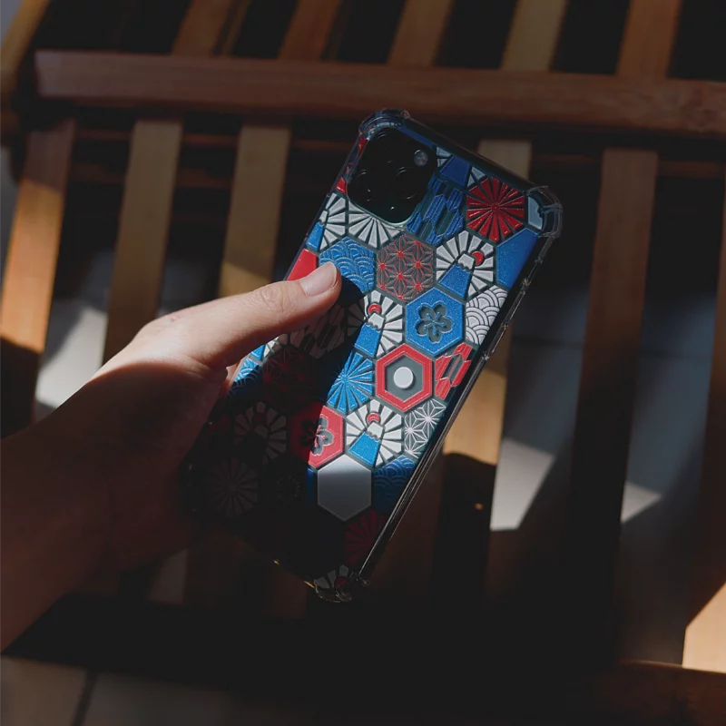 【手機殼】富士山 🗻|紅|凹凸六角磁磚系列