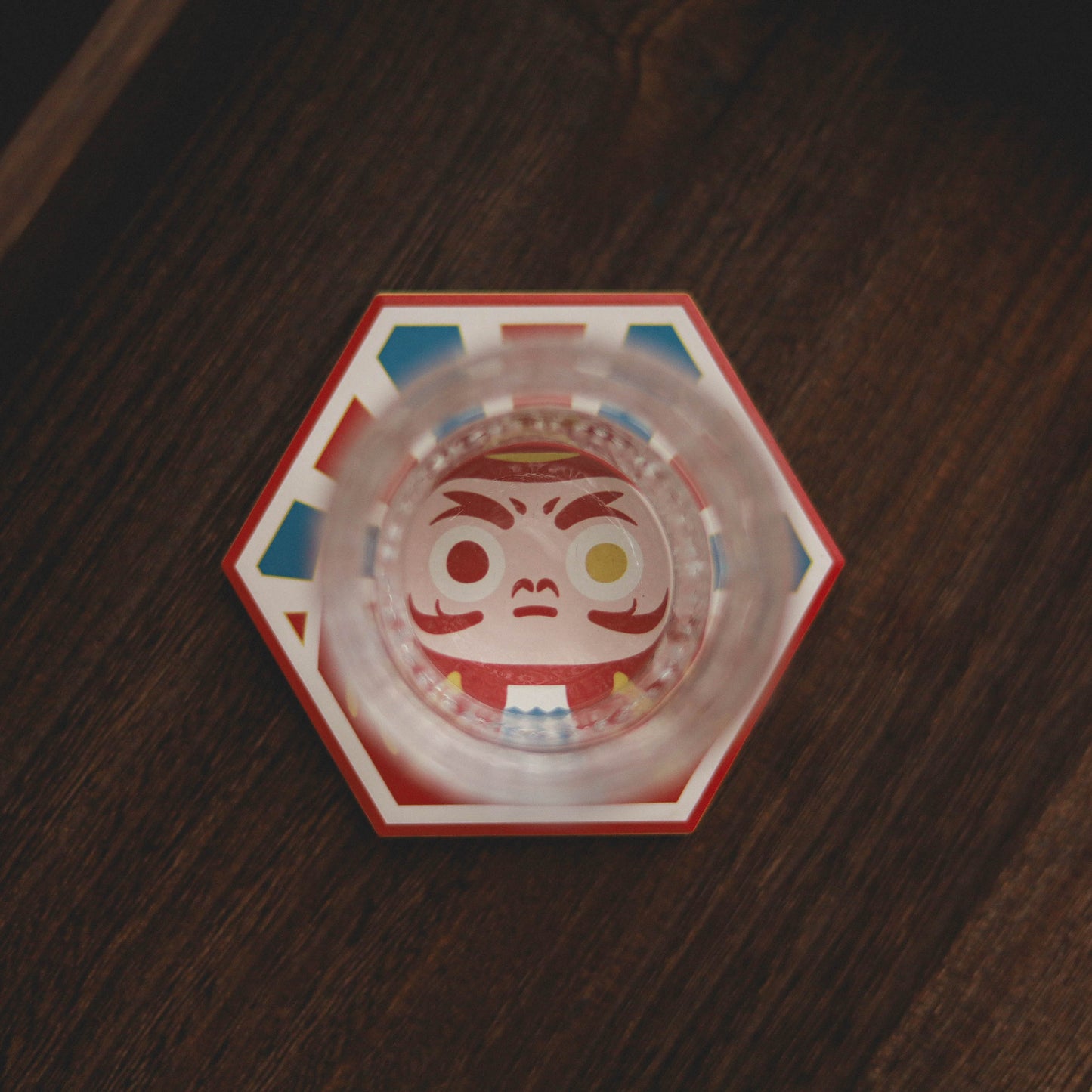 【珪藻士吸水杯墊】達摩|🎏 藍紅|六角磁磚系列