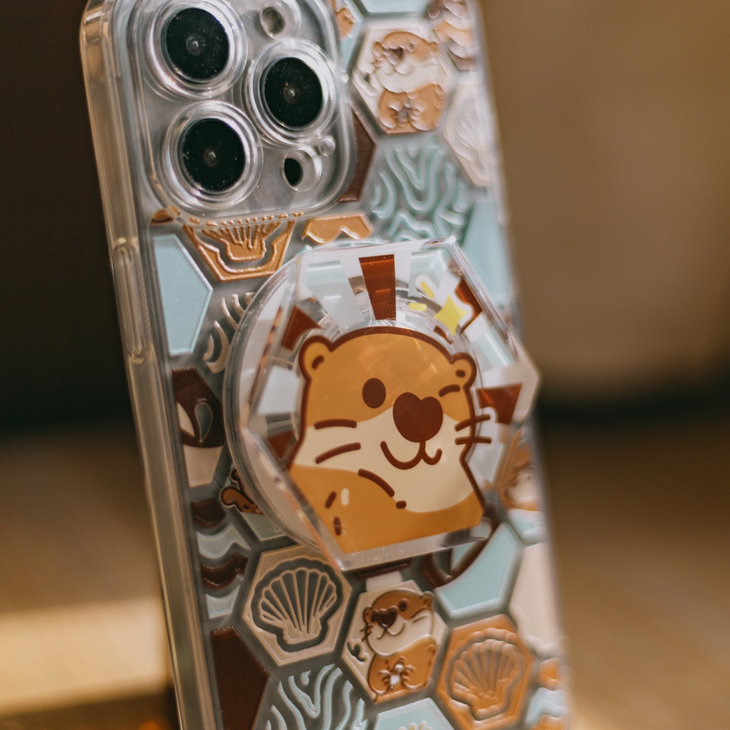 【磁吸手機座】 水獺 🦦|六角磁磚系列