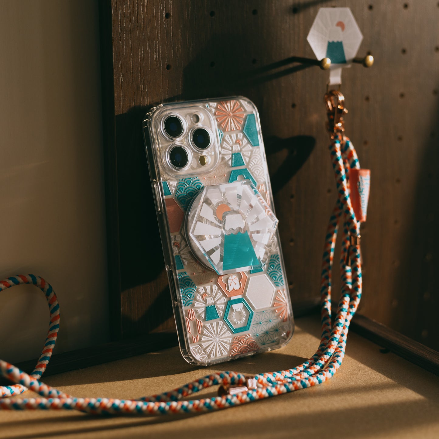 【手機殼】富士山 🗻|粉|凹凸六角磁磚系列