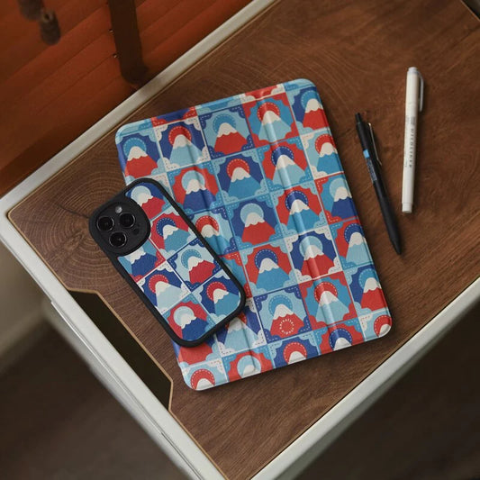【 iPad Case 】𝗕𝗥𝗜𝗚𝗛𝗧｜🪡 刺繡風 X 富士山 🗻