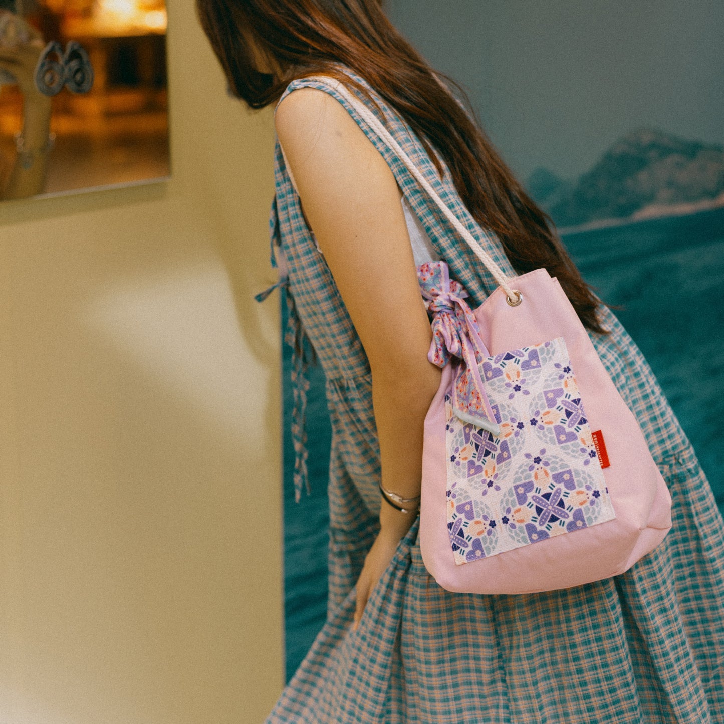 【漁夫袋】the Moonlight Rabbit 🐇 小月兔｜紫色｜磁磚系列 ϟ 粉紅