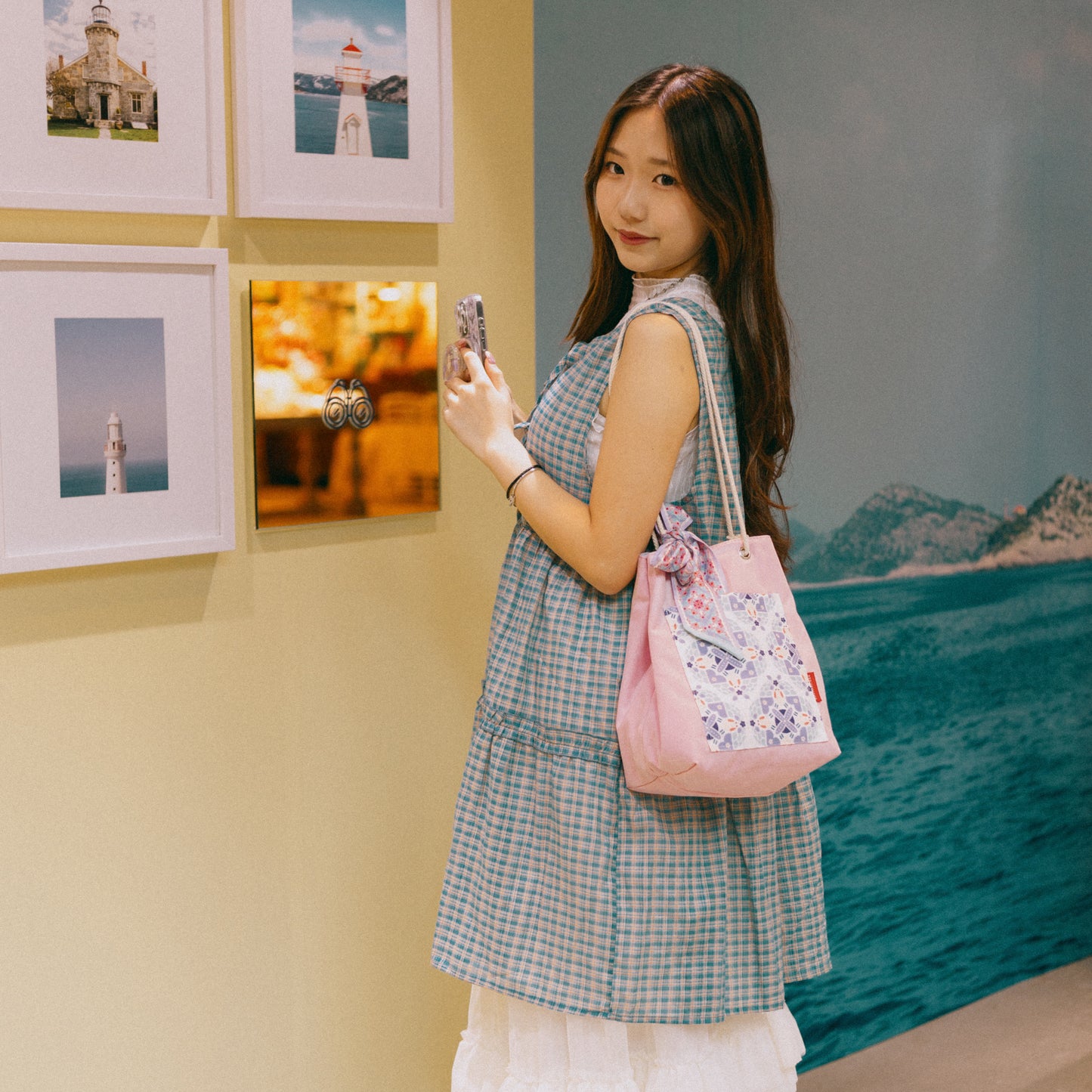 【漁夫袋】the Moonlight Rabbit 🐇 小月兔｜紫色｜磁磚系列 ϟ 粉紅