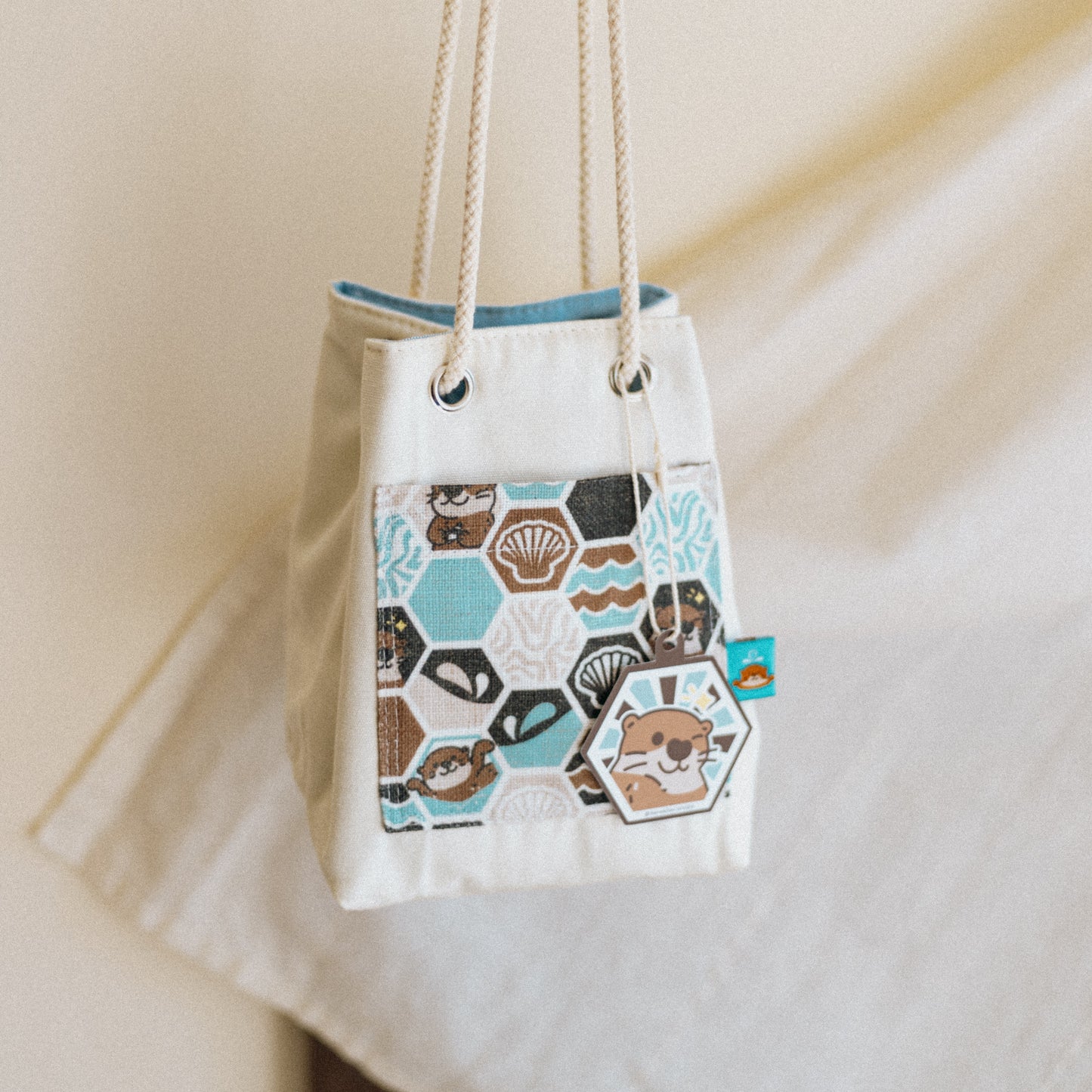 【漁夫袋】水獺 🦦｜六角磁磚系列 ϟ 米白色
