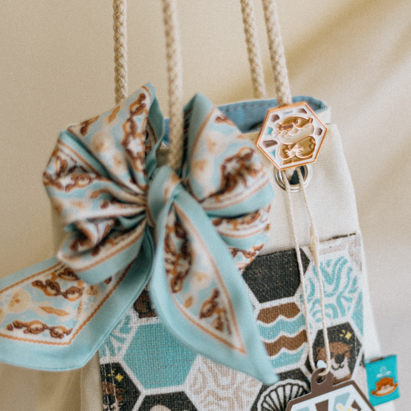 【漁夫袋】水獺 🦦｜六角磁磚系列 ϟ 米白色