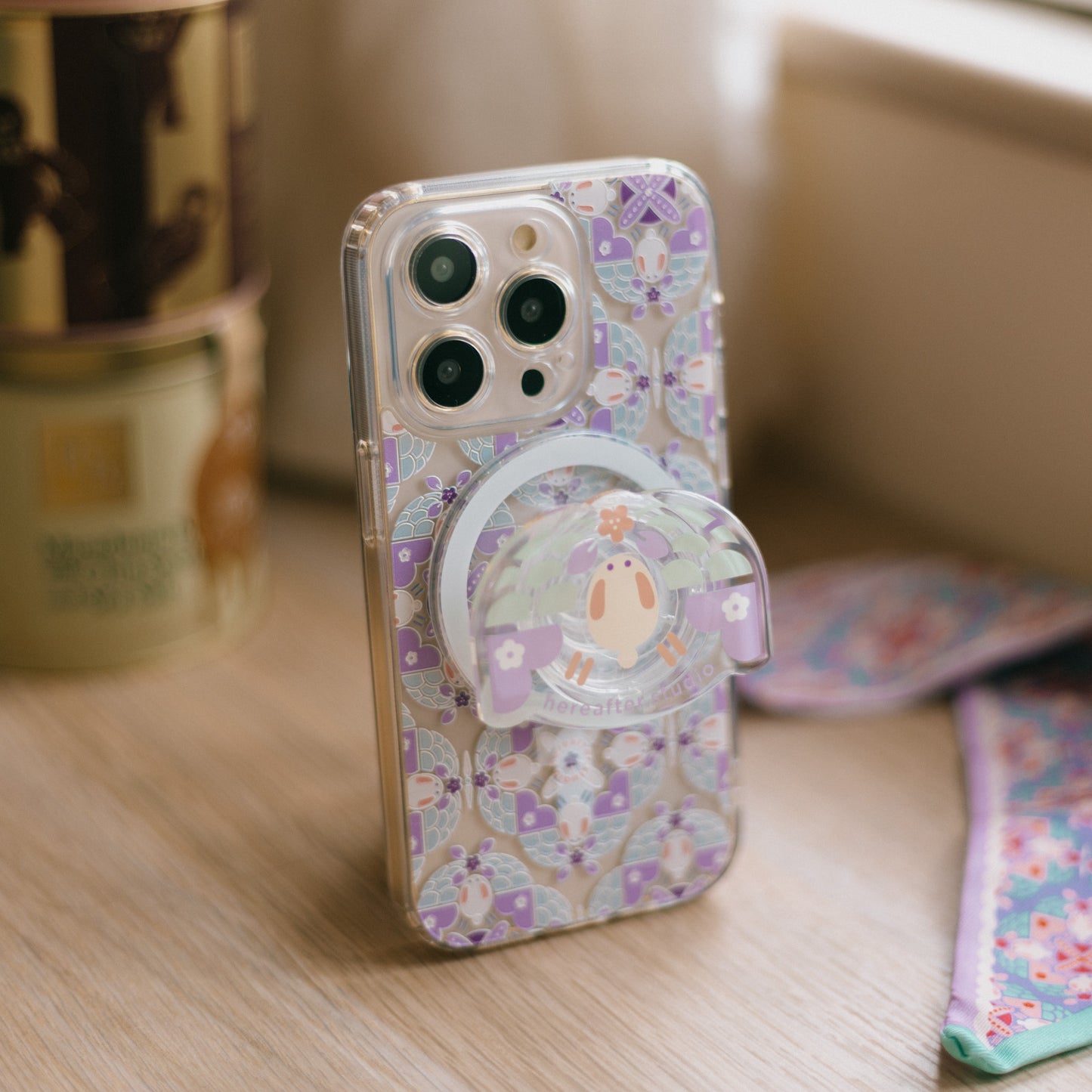 【手機殻】the Moonlight Rabbit 🐇 小月兔｜紫色｜凹凸磁磚系列