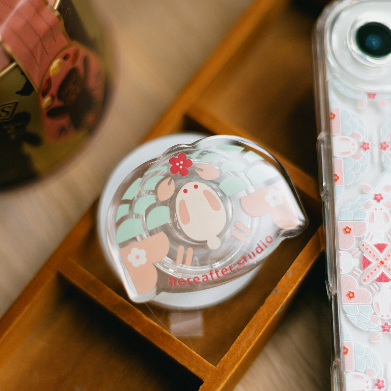 【手機殻】the Jade Rabbit 🐇 小玉兔｜粉｜凹凸磁磚系列