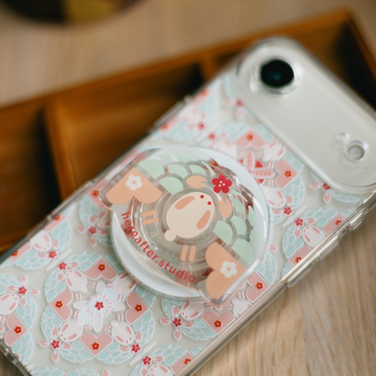 【磁吸手機座】the Jade Rabbit 🐇 小玉兔｜粉｜磁磚系列