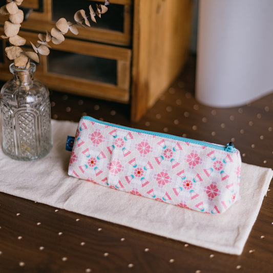 【三角拉鍊包】富士山 🗻｜鮮粉｜磁磚系列