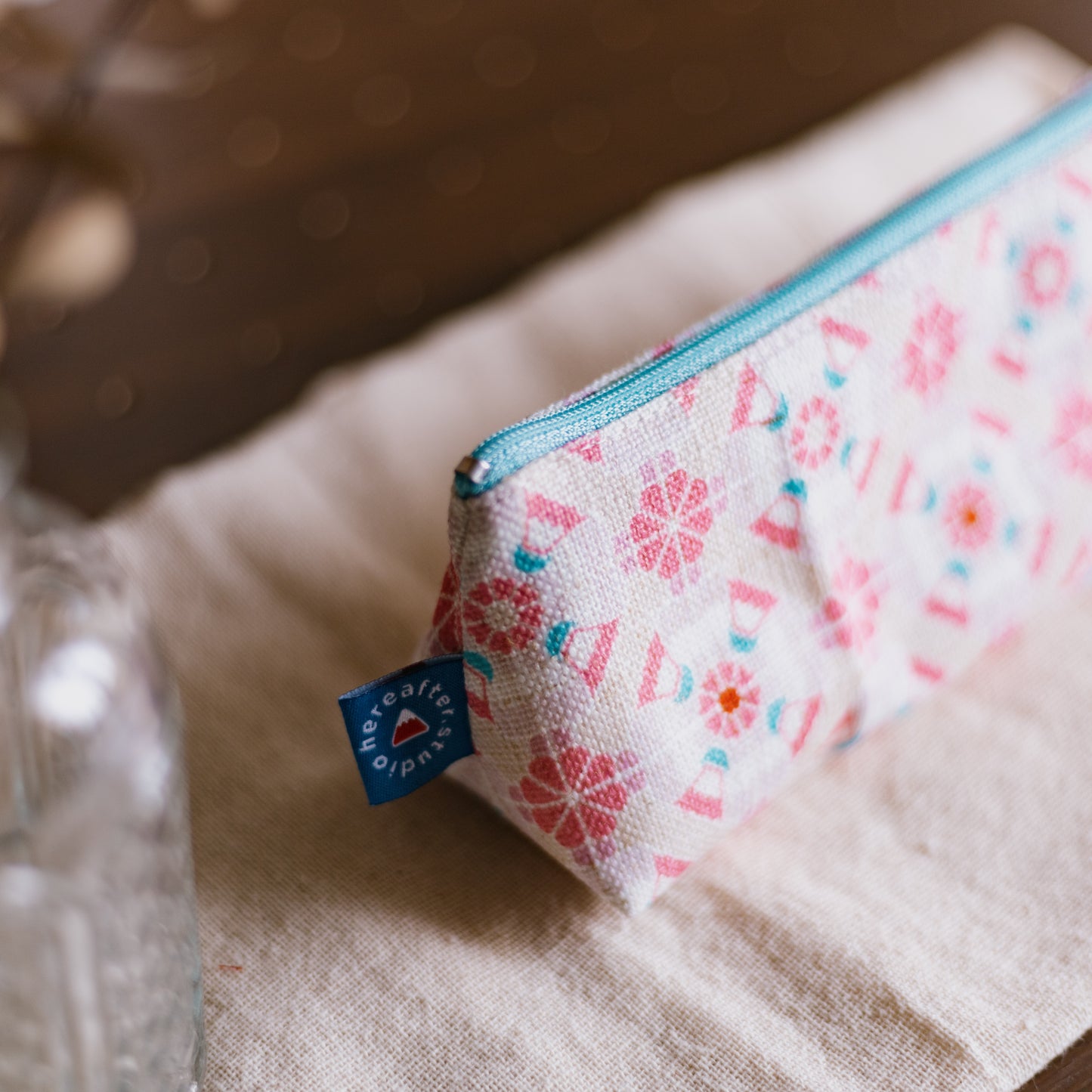 【三角拉鍊包】富士山 🗻｜鮮粉｜磁磚系列